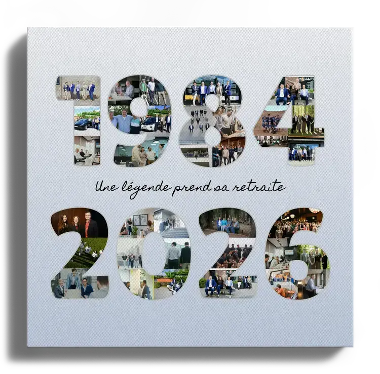Cadeau de depart pour un collegue collage photo avec annees