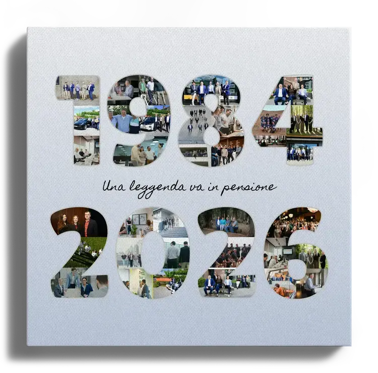 Regalo di addio collega collage fotografico con anni