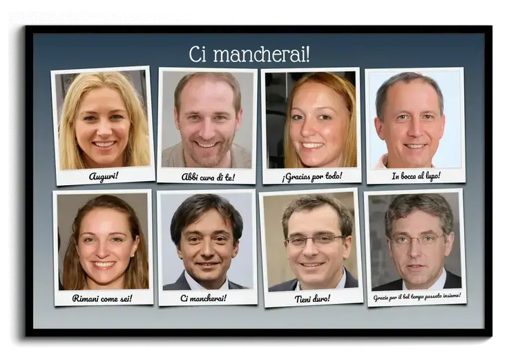 Fotocollage Addio Collega ci mancherai