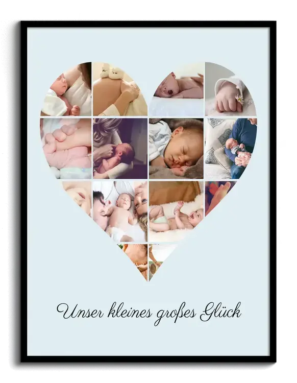 Herzcollage "Unser kleines grosses Glück"