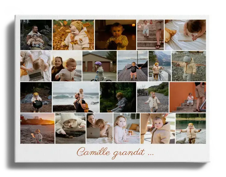 Collage photo avec images denfants avec plusieurs images alignees