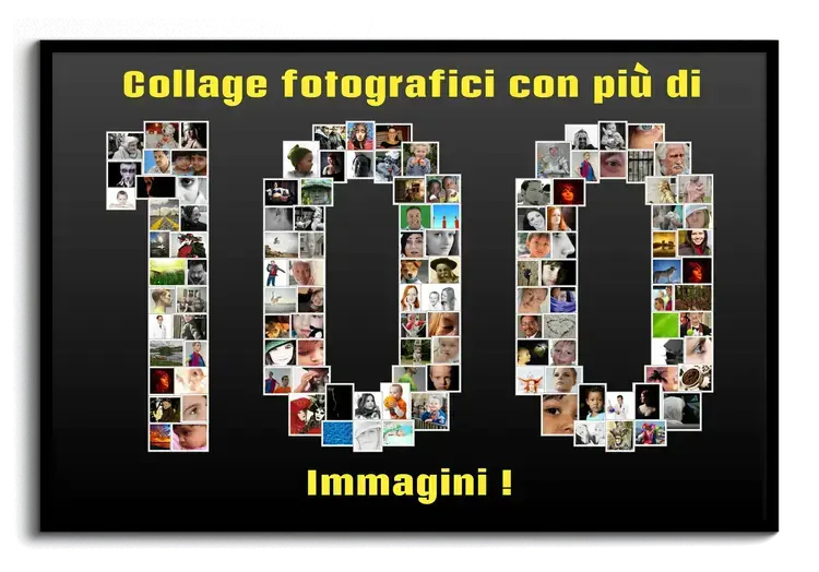 Crea collage con molte foto con testo e design personalizzato