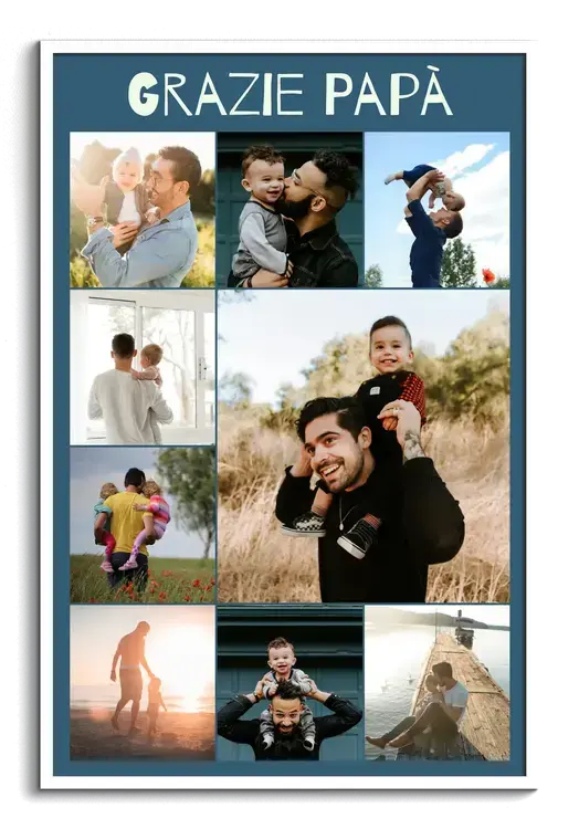Collage di foto per papà con testi personalizzati