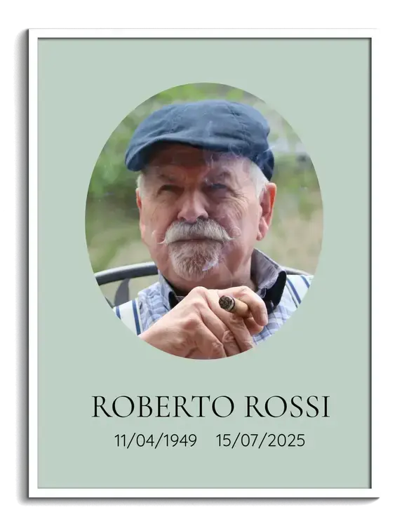 Foto ritratto per funerale in ovale