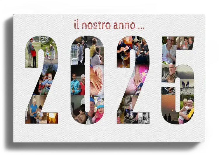 Numero annuale come collage con molte foto e ricordi