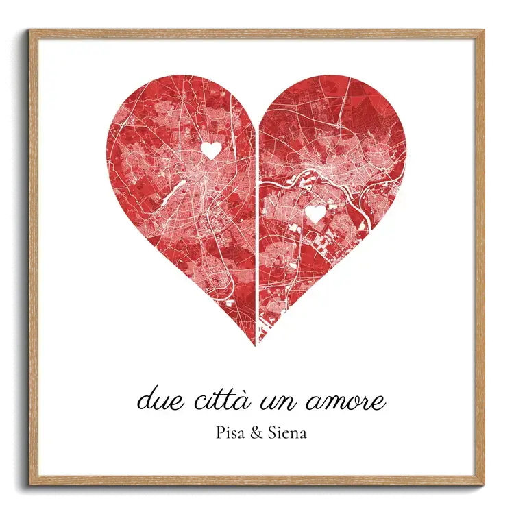 Due Città Un Amore: Mappa Cuore Personalizzata