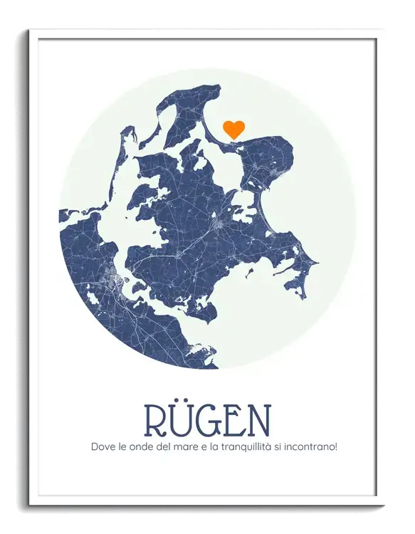 Mappa personalizzata Rügen in Stile Cerchio
