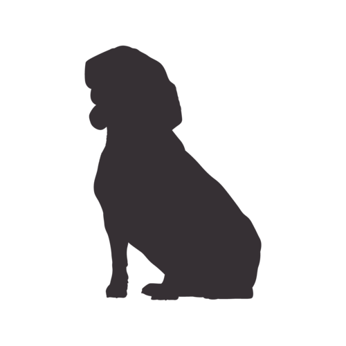 Silhouette de chien Beagle assis