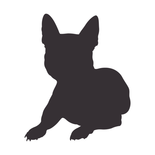 Silhouette de chien Bouledogue Français assis