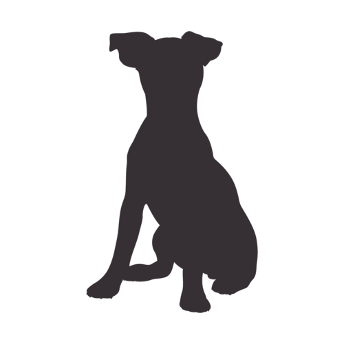 Silhouette de chien Jack Russell Terrier assis