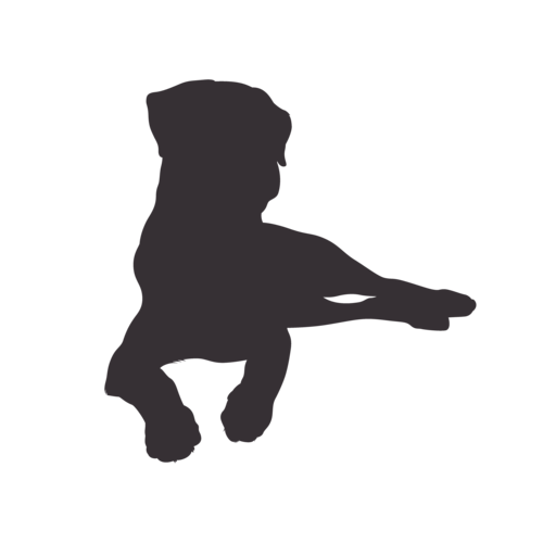 Silhouette de chien Rottweiler assis