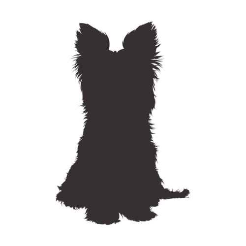 Silhouette de chien Yorkshire Terrier assis